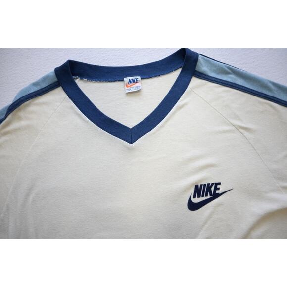 Vintage 70's 80's Nike Tee Shirt Made In USA Velvet Swoosh Mens Size Medium - Picture 1 of 8